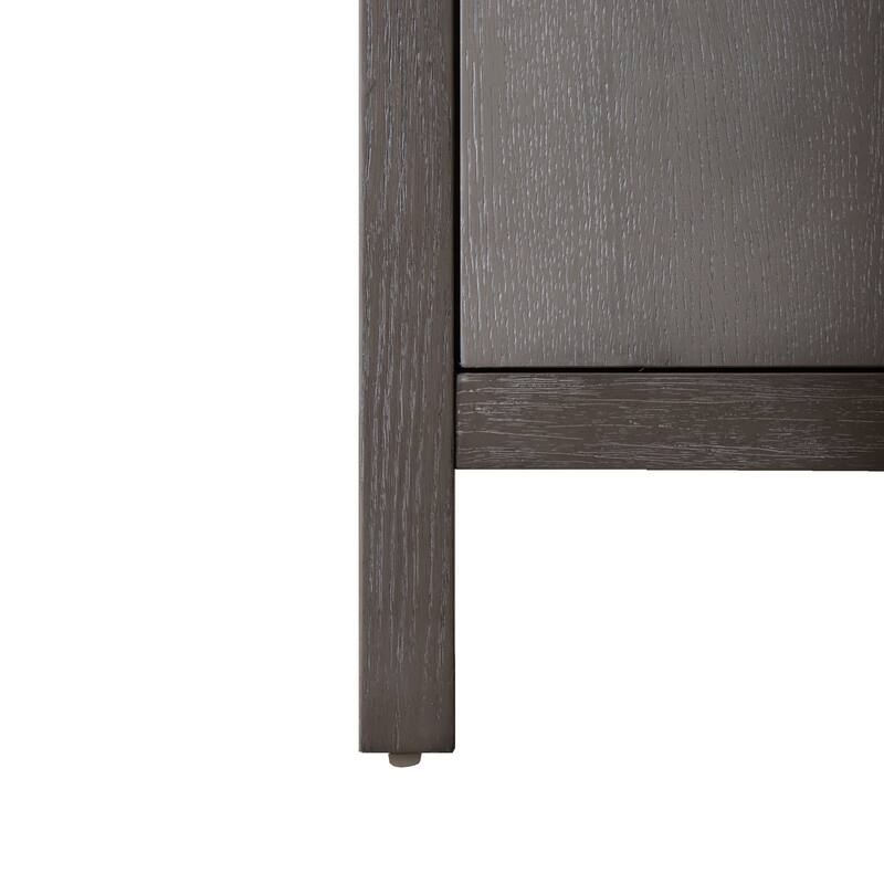 Furniture of America Cruz Transitional Grey Solid Wood Dining Server with Doors