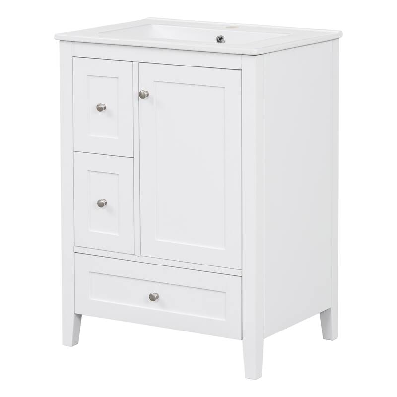 GDFStudio - Nathaniel Cooper 24-Inch Freestanding Bathroom Vanity with Modular Storage