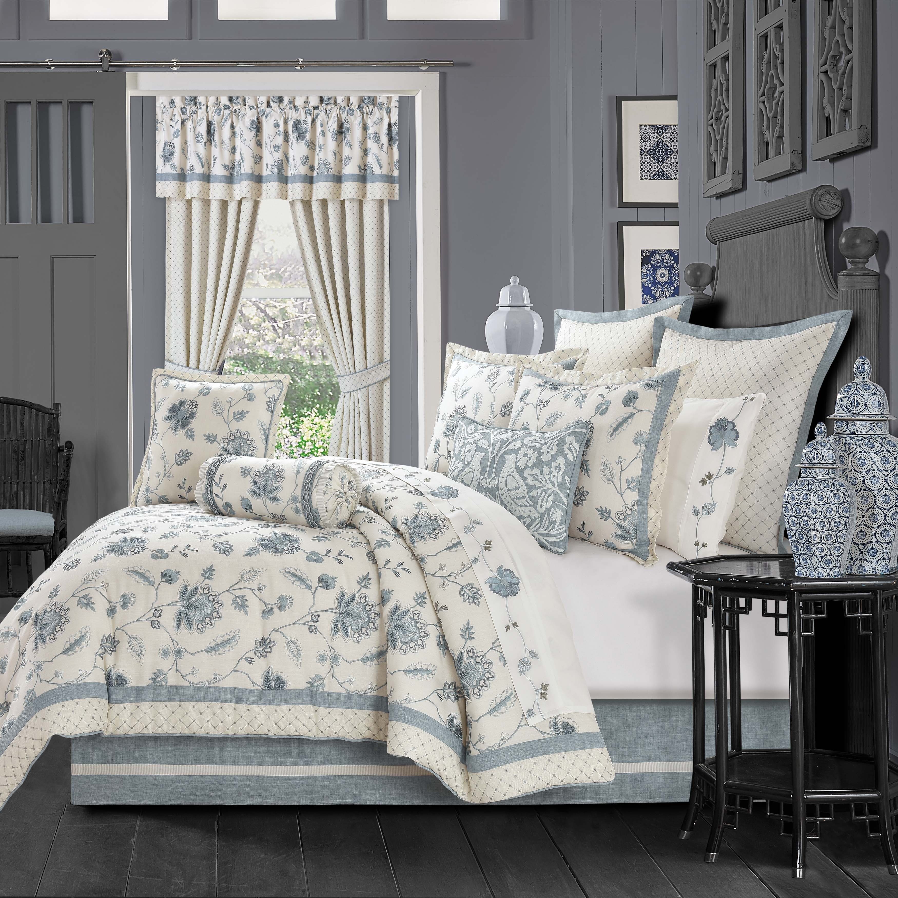 J. Queen New York Blue Garden Comforter Set Bed Bath Beyond 37356327