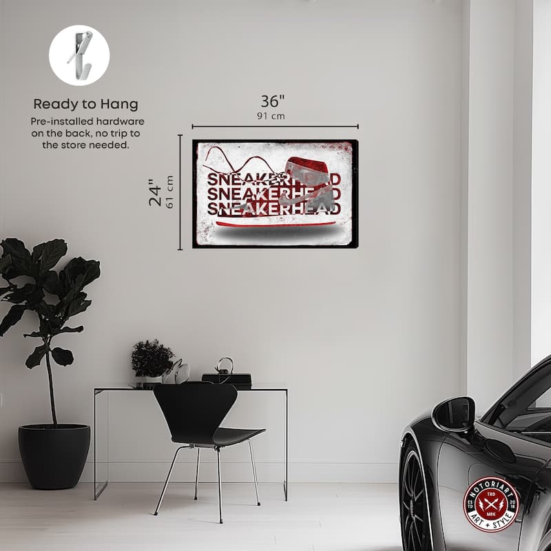 Notoriart Sneakerhead Red Gallery Wrapped Sneaker 1 Piece Canvas Wall Art