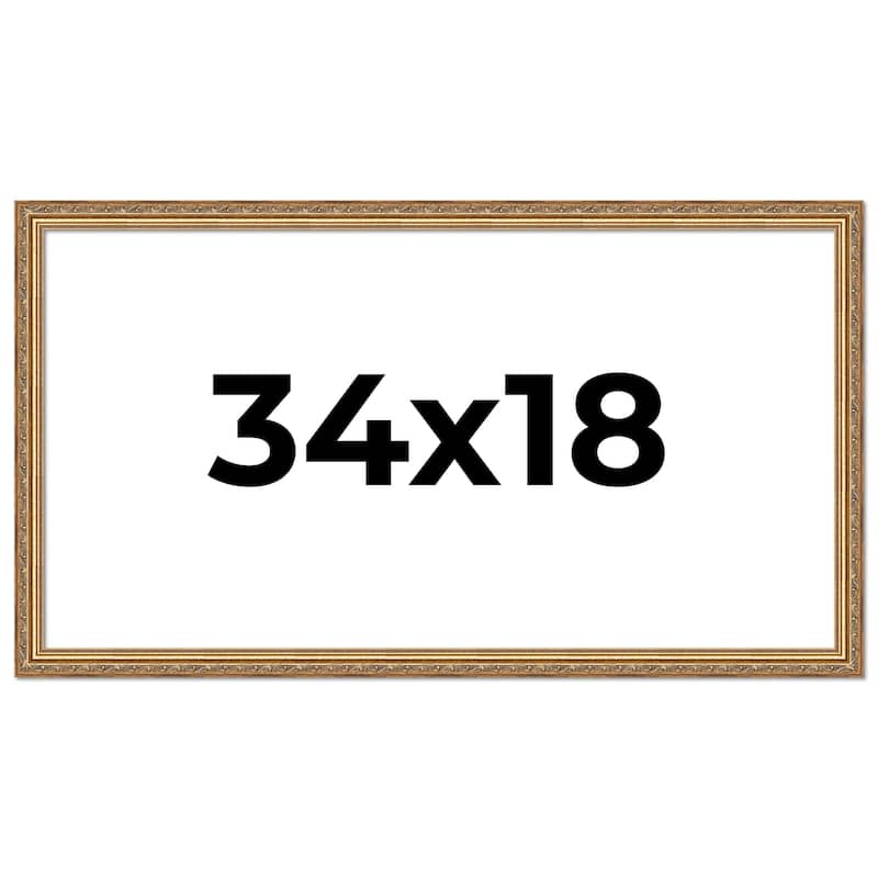 34x18 Frame Red Solid Wood Picture Frame Width 1.75 Inches | Interior Frame Depth 1 13/16 Inches
