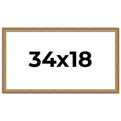 34x18 Frame Red Solid Wood Picture Frame Width 1.75 Inches | Interior Frame Depth 1 13/16 Inches
