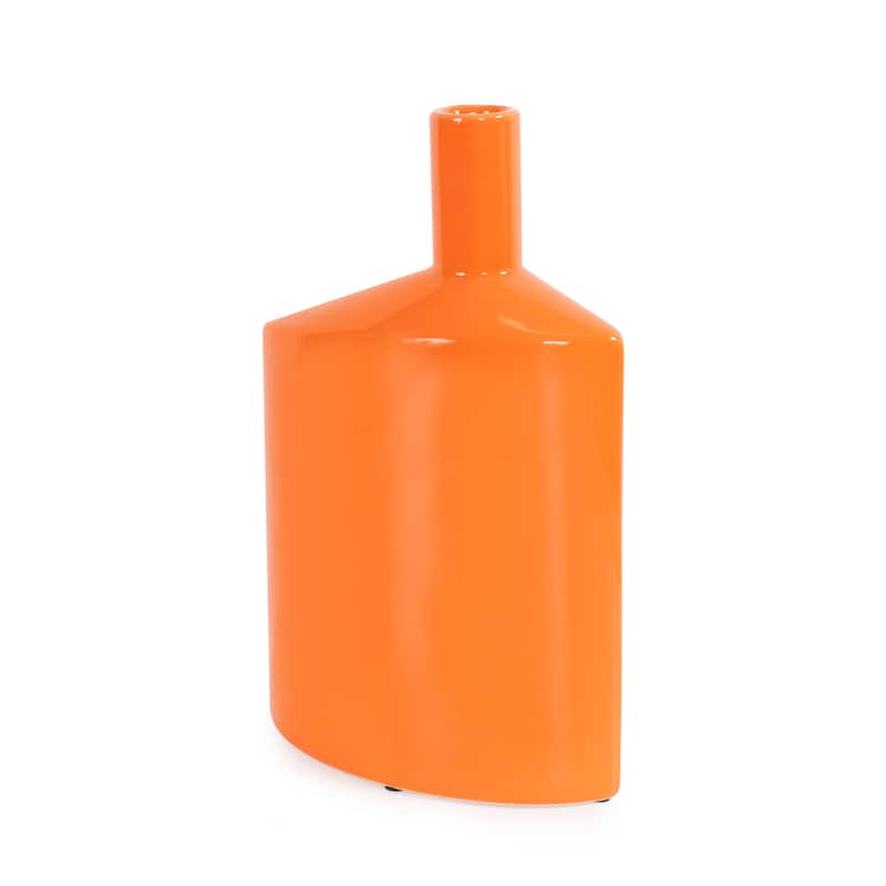 Allan Andrews Contemporary Glossy Orange Ceramic Vase