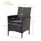 preview thumbnail 7 of 7, PHI VILLA Dining Set of 7 Wicker Chairs and Wood Top Table with 1.56" Umbrella Hole and Steel Frame