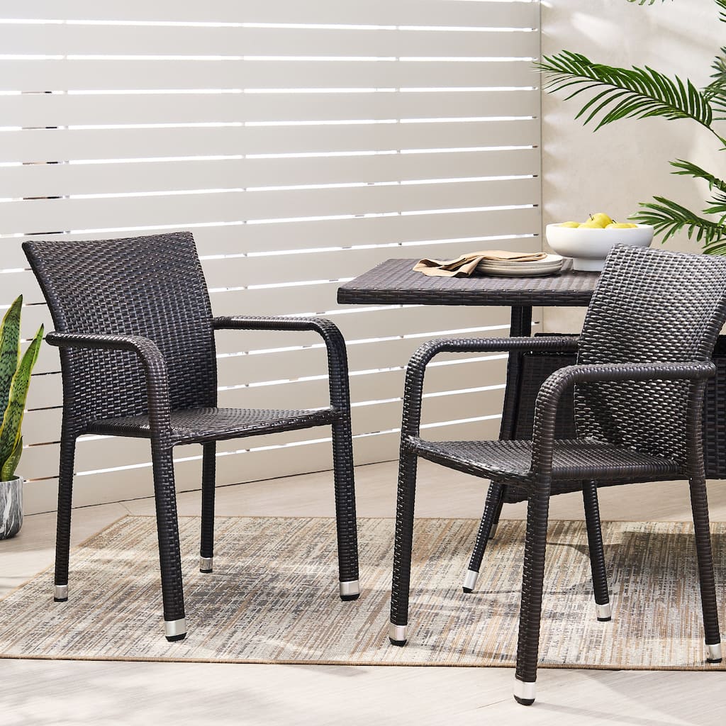 Christopher Knight Home Joyce Outdoor Wicker Dining Chairs (Set of 2)