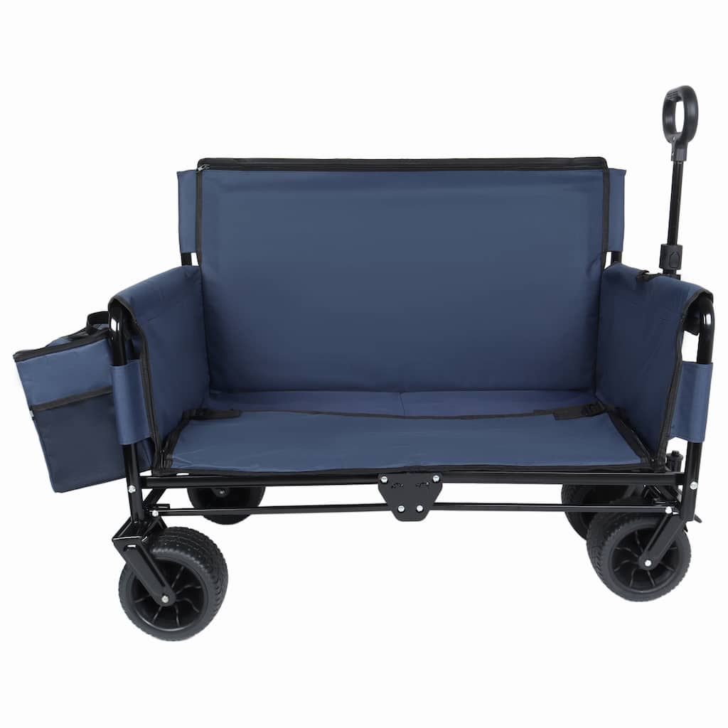 3-in-1 Folding Wagon Cart with Bench Seat & Storage, patent protection- Includes 1 ice pack, 500lbs Heavy-Duty