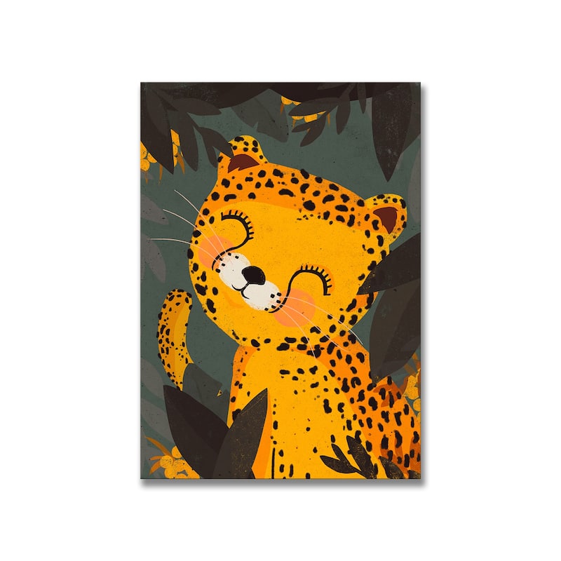 Kids Framed Art Print Little Leo by Treechild - Multi-Color