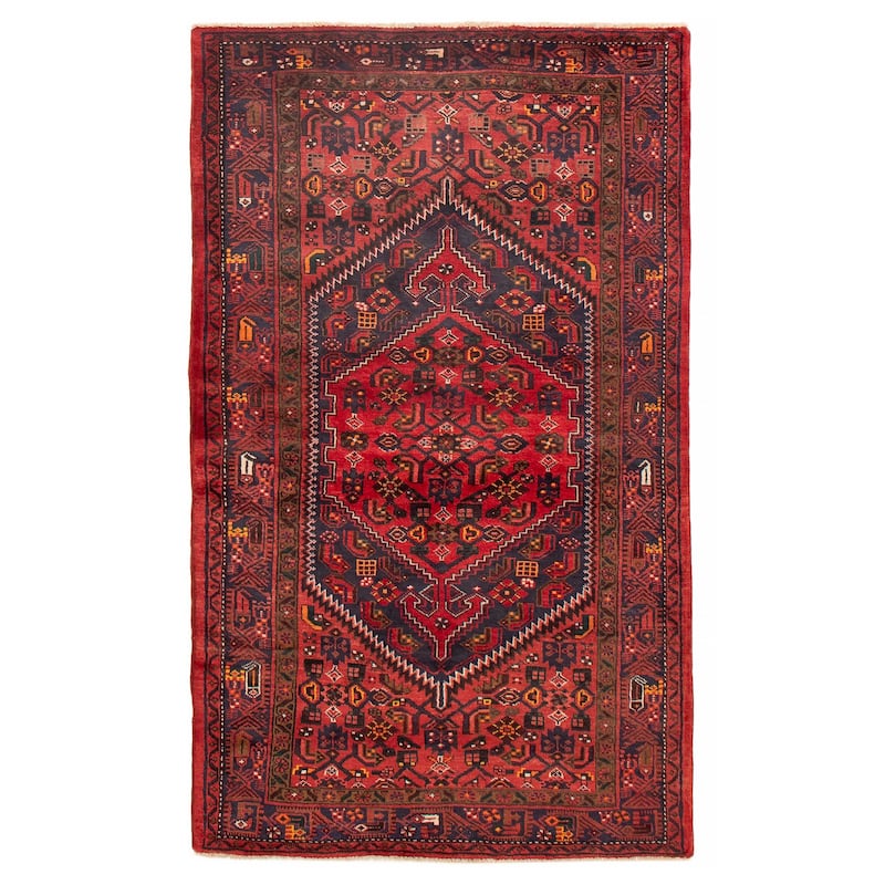 ECARPETGALLERY Hand-knotted Andelz Red Wool Rug - 4'3 x 7'3 - Red - 4'3 x 7'3