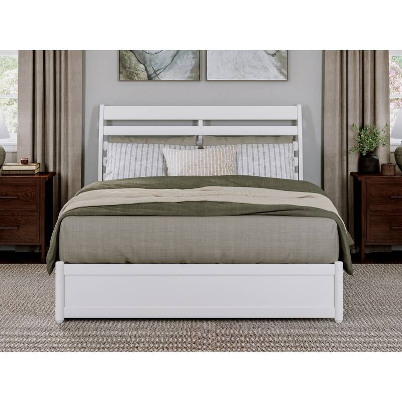 Emelie Platform Bed with Panel Footboard and Twin XL Trundle