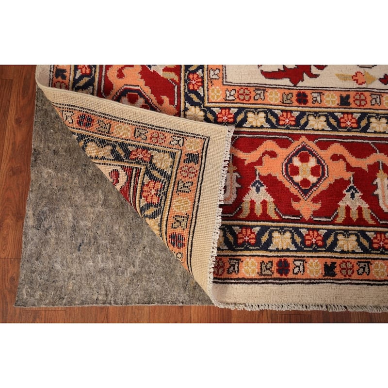 Geometric Red Heriz Oriental Area Rug Hand-Knotted Wool Carpet - 8'0" x 9'8"