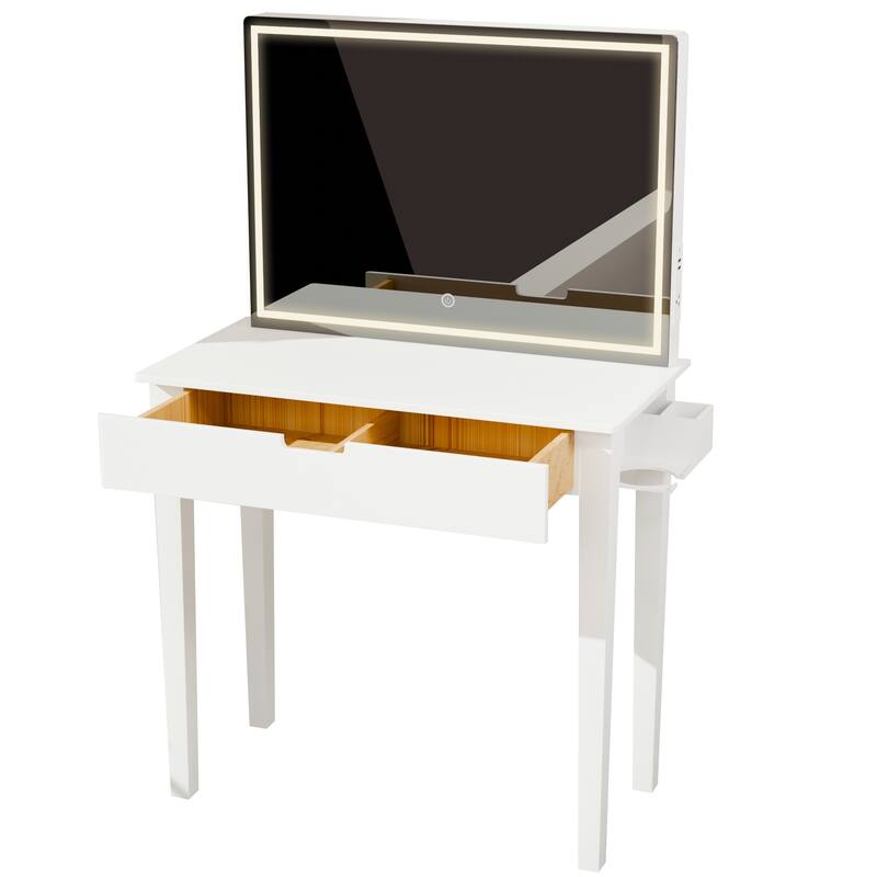 Vanity Desk Set With Mirror For Makeup