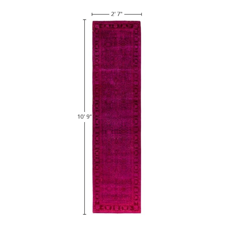 Fine Vibrance One-of-a-Kind Hand-Knotted Runner Rug - Pink, 2' 7" x 10' 9" - 2' 7" x 10' 9"