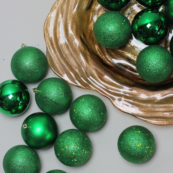 green christmas ornaments