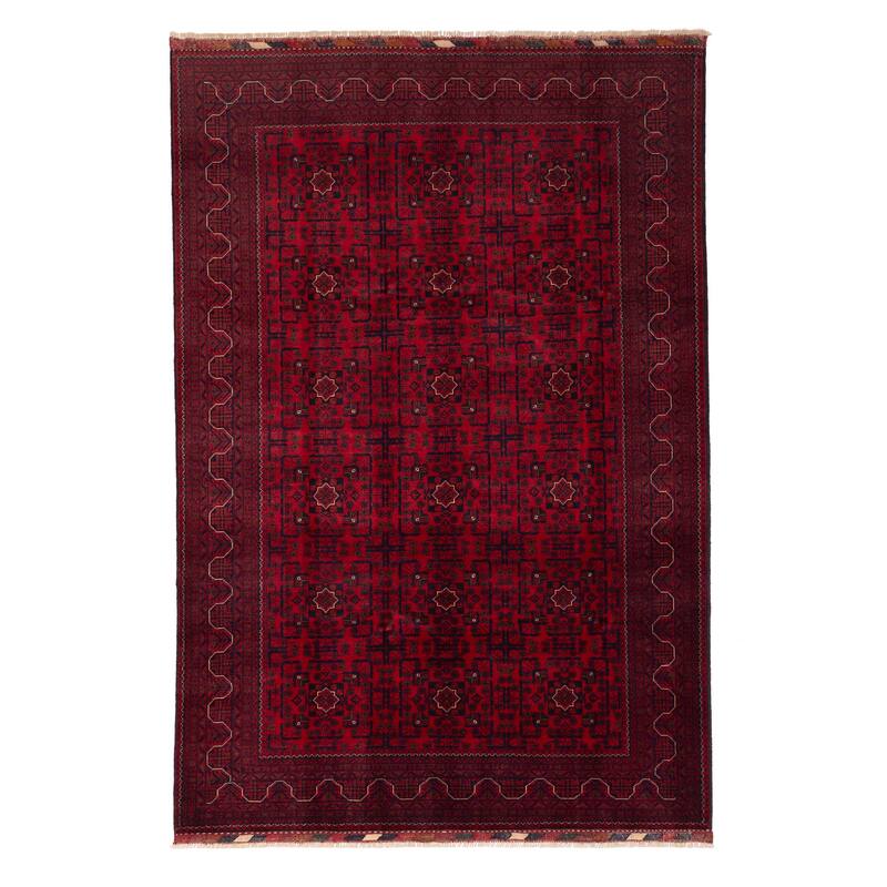 ECARPETGALLERY Hand-knotted Finest Khal Mohammadi Red Wool Rug - 6'7 x 9'9