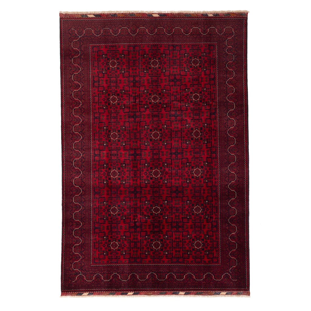 ECARPETGALLERY Hand-knotted Finest Khal Mohammadi Red Wool Rug - 6'7 x 9'9