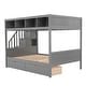 preview thumbnail 9 of 12, Modern Multi-function Twin over Full Bunk Bed With Shelfs,Storage Staircase and 2 Drawers,Sturdy Frame for Kids