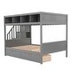 preview thumbnail 23 of 40, Twin over Full Bunk Bed with Shelfs, Storage Staircase and 2 Drawers
