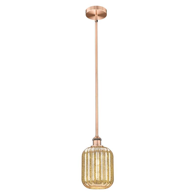 Innovations Lighting Endless Possibilities Edison - Preston - 1 Light 7" Jar Shade Stem Hung Mini Pendant - Mercury/Antique Copper