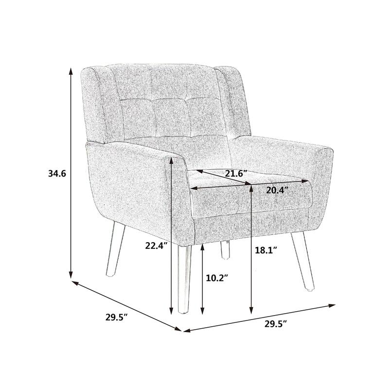 Modern Ergonomics Accent Chair with Black Legs