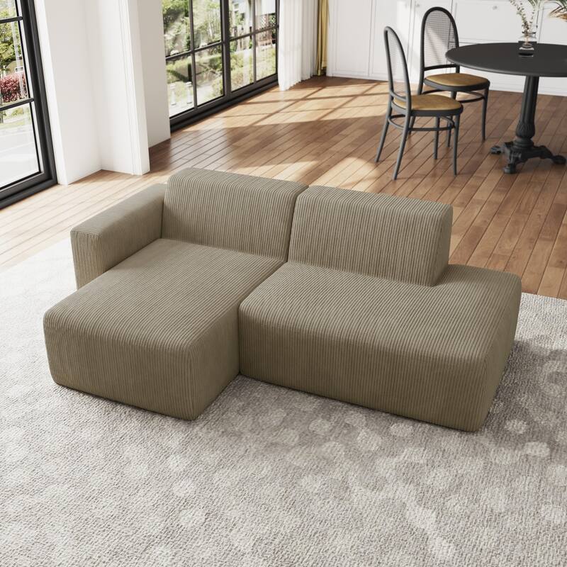 Oversized Corduroy Modular Sectional Fabric Sofa