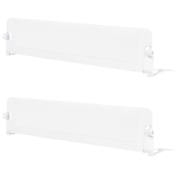 slide 2 of 10, Gymax 2PCS 71'' Toddler Foldable Bed Rail w/ Adjustable Safety Strap White - California King