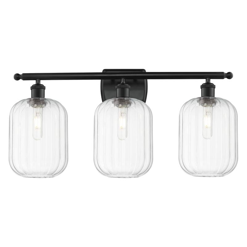 Innovations Lighting Endless Possibilities Ballston - Preston - 3 Light 27" Jar Shade Bath Vanity Light - Clear/Matte Black