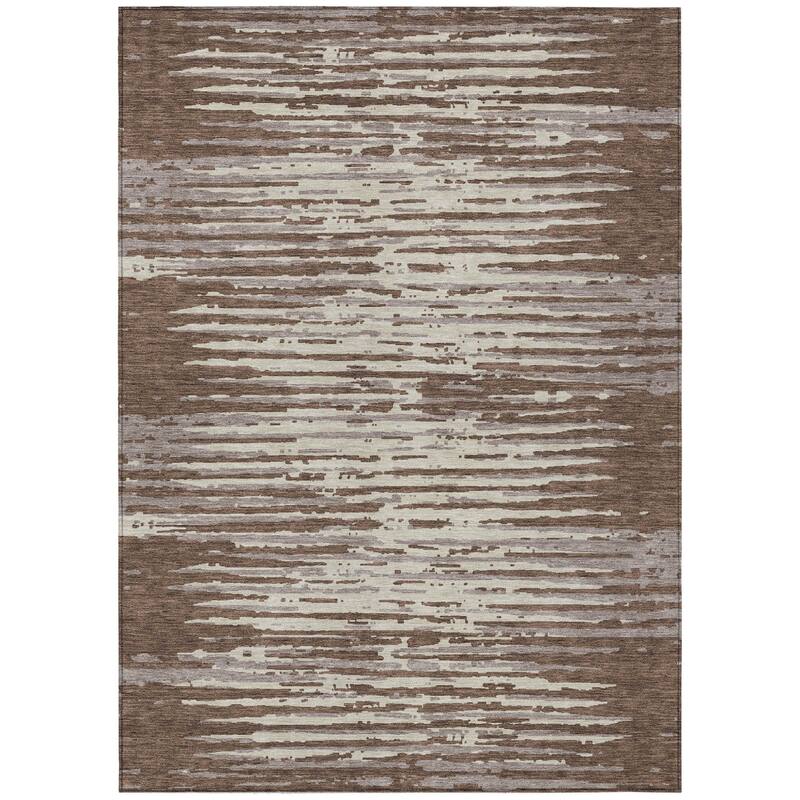HomeRoots Striped Transitional Rectangle Outdoor Rug
