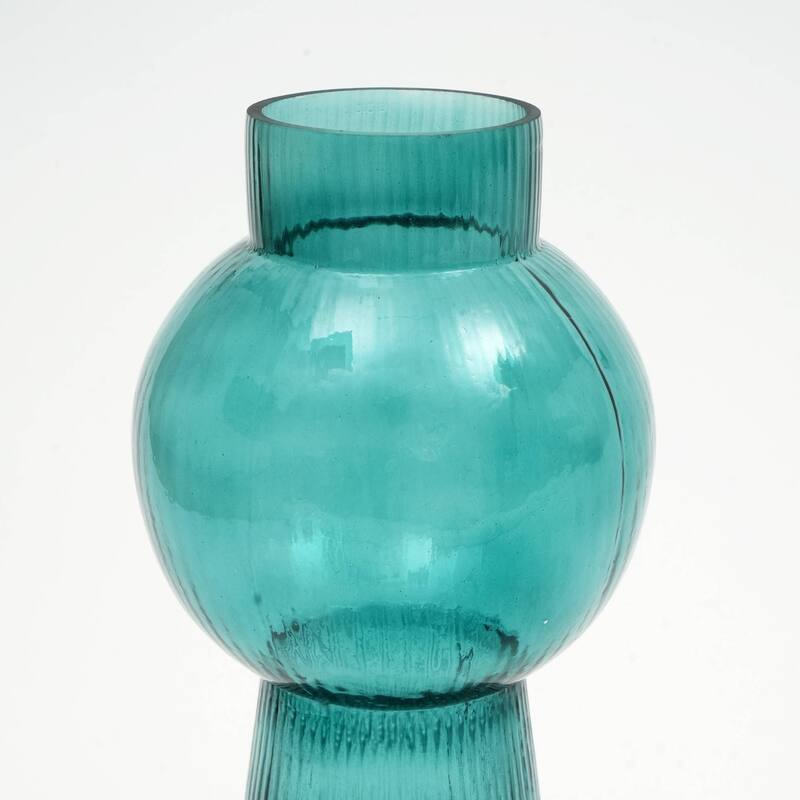 Modern Funnel Flare Glass Vase - 5x12 Inch Large Tall Vase for Floral Arrangements & Stylish Decor