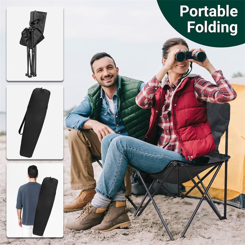 4 Pack Black Camping Chairs