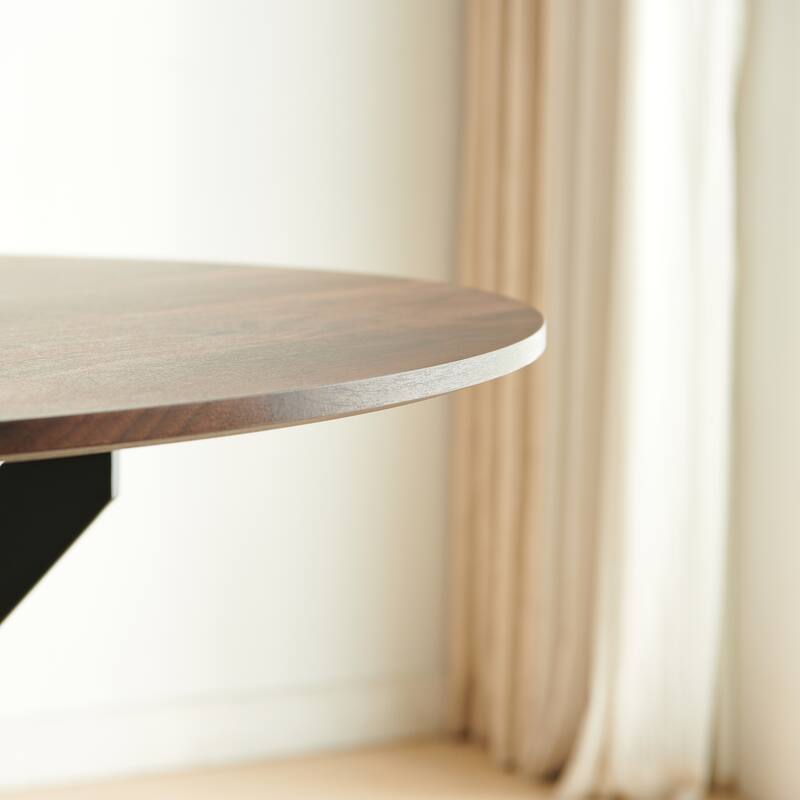 42.1"Table Mid-century Dining Table for 4-6 people With Round Mdf Table Top, Pedestal Dining Table, End Table Leisure