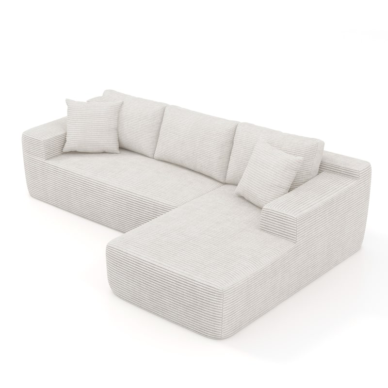 Corduroy L-Shaped Sofa Modular Movable Applicable Living Room Furniture Sets
