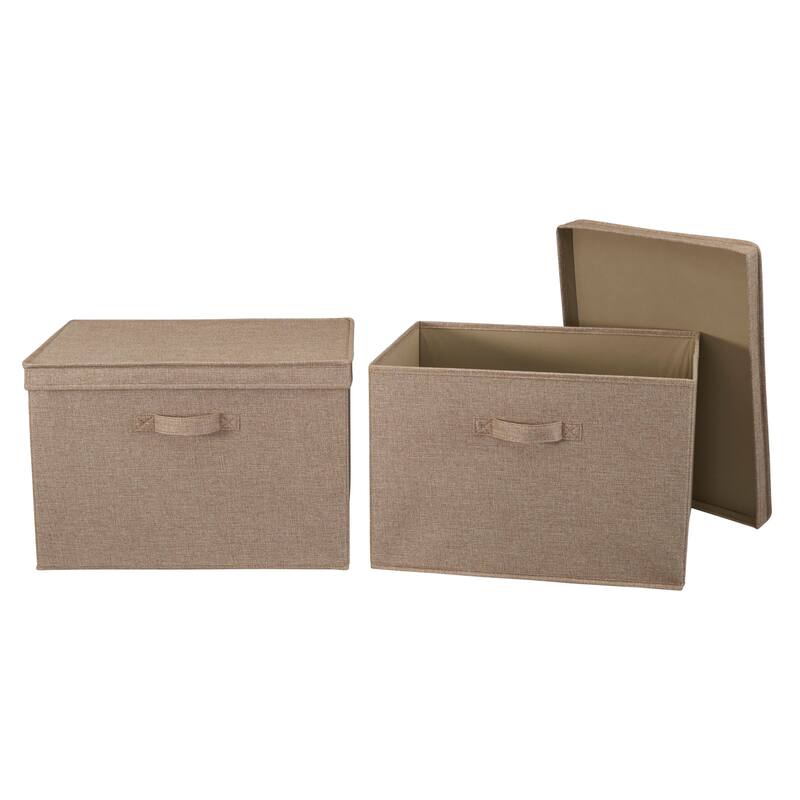Household Essentials Wide Storage Box with Lid Box, Set of 2 - N/A