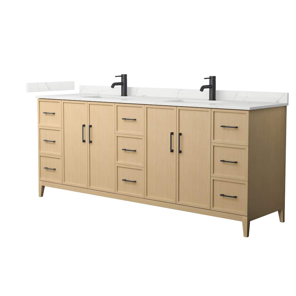 Elan 84-inch Double Vanity, Single Hole Quartz Top