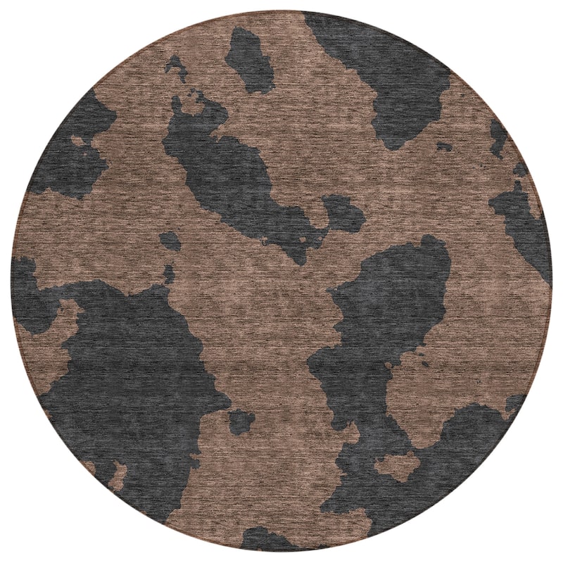 Machine Washable Indoor/ Outdoor Contemporary Abstract Chantille Rug