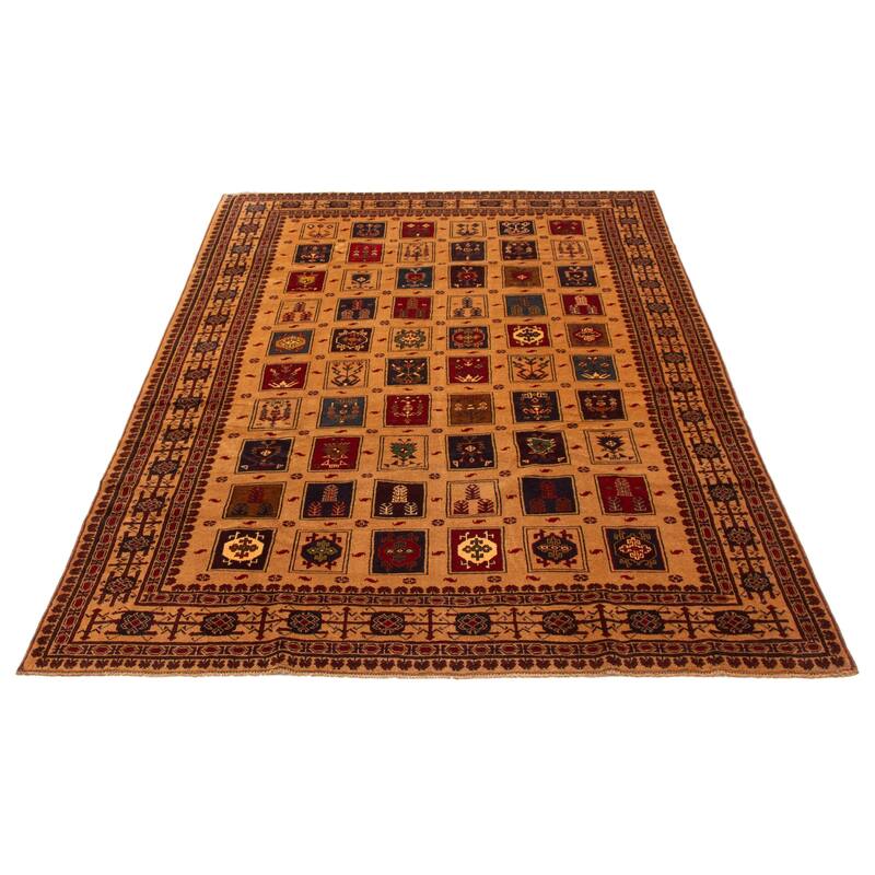 ECARPETGALLERY Hand-knotted Teimani Brown Wool Rug - 6'7 x 9'5