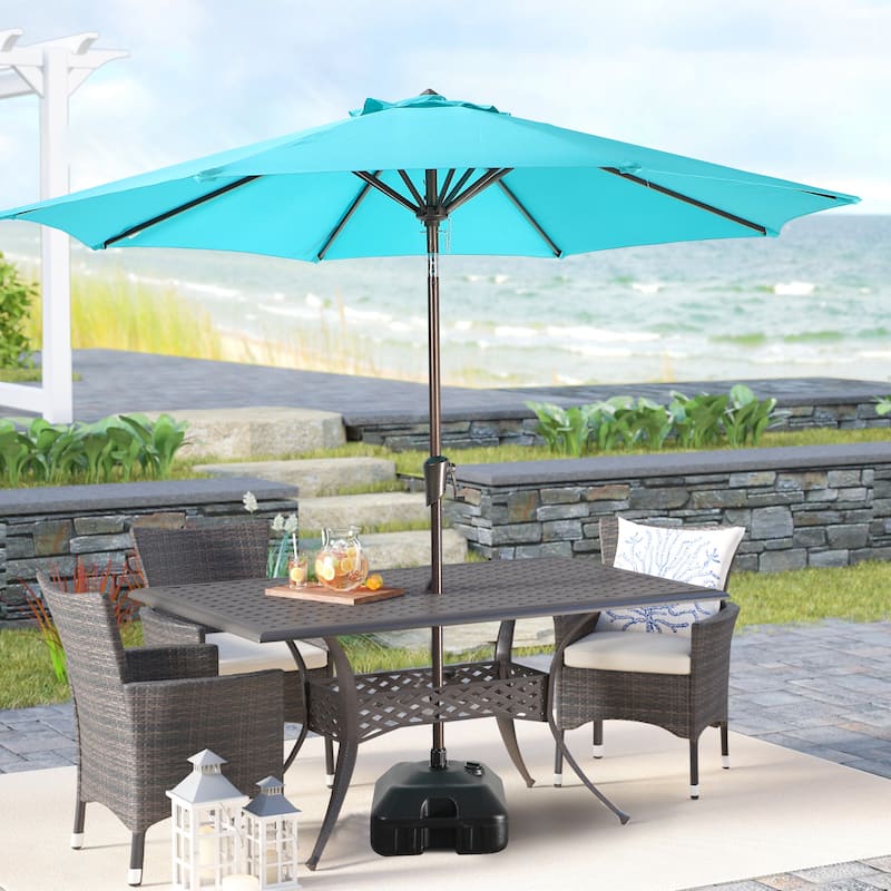 9-foot Patio Umbrella, Base Included - Blue