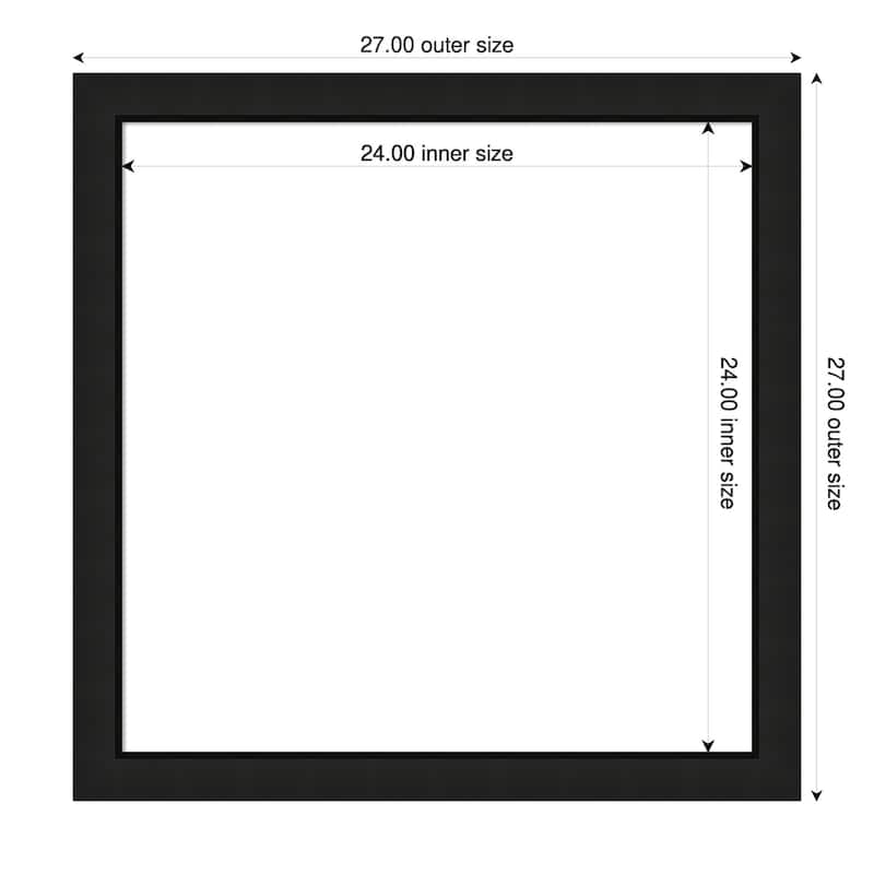 Amanti Art Midnight Black Narrow Framed Dry Erase Magnetic Board - 27 x 27 in