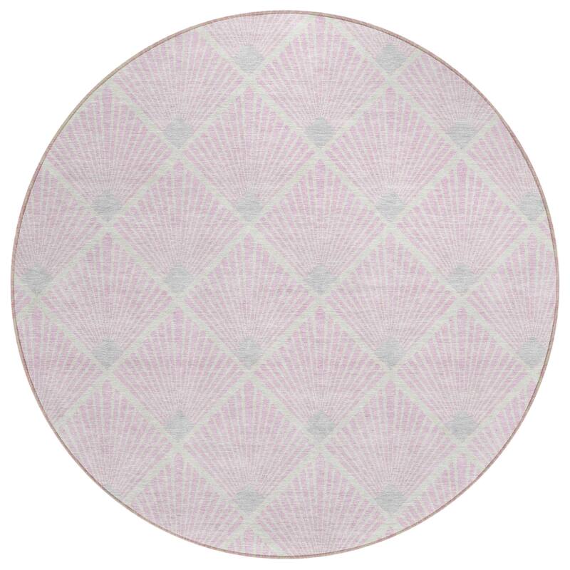 Machine Washable Indoor/ Outdoor Chantille Modern Shells Rug
