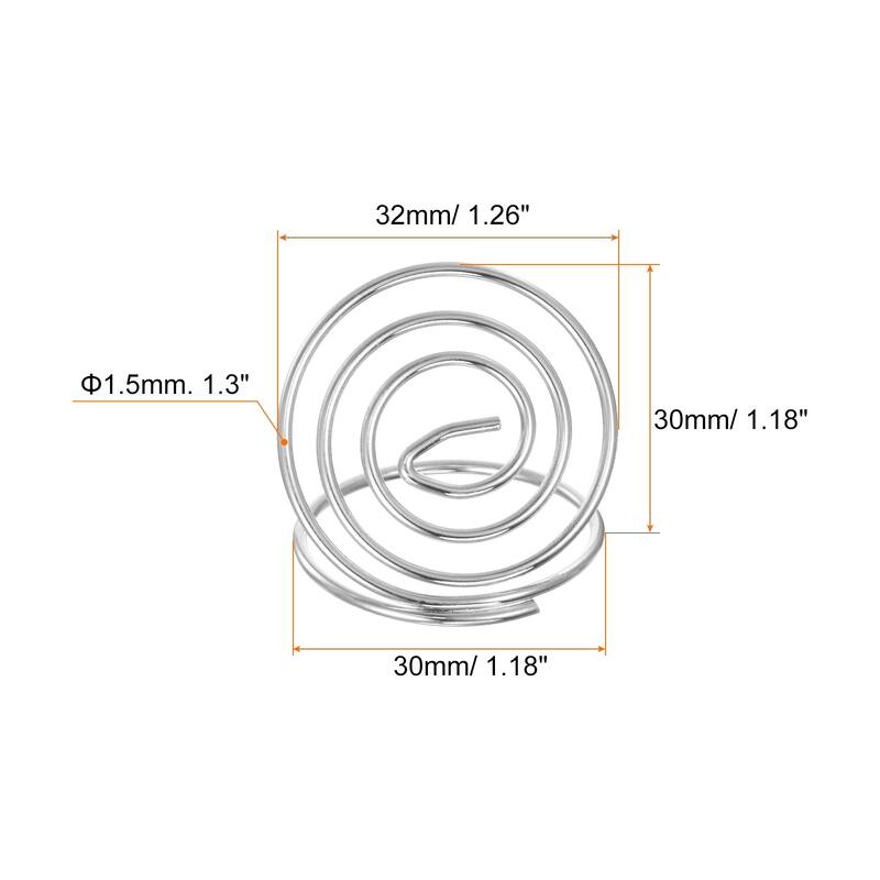 12pcs Table Number Holders 30mm Tall 30mm Base Width Mini Circle - Silver Tone