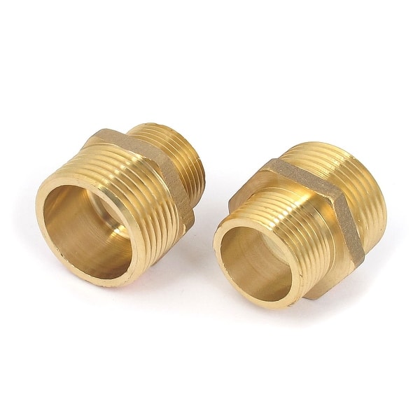 2 Pcs 1BSP to 3/4BSP Male Thread Pipe Hex Nipple Fitting Quick Adapter ...