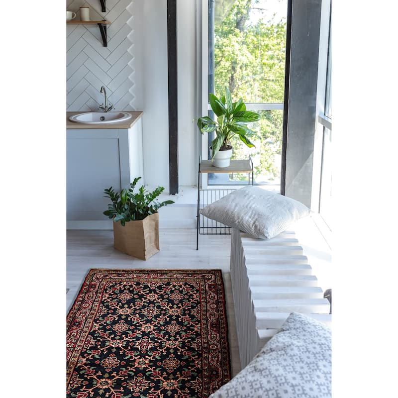 ECARPETGALLERY Hand-knotted Anadol Dark Navy Wool Rug - 3'0 x 9'0