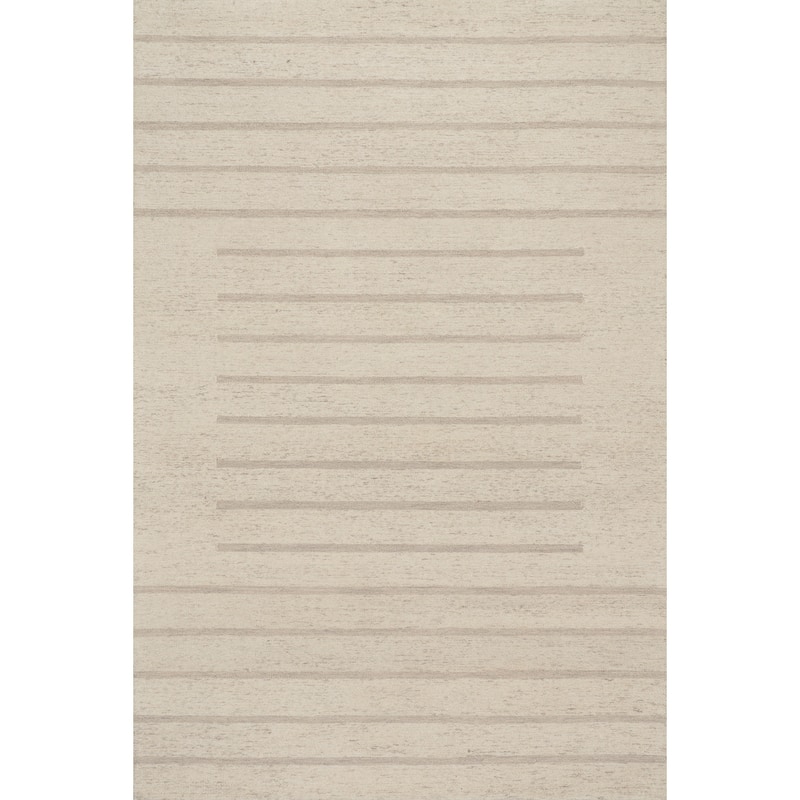 Carmeon Hamilton Solena Bohemian Geometric Wool Rug - 4' x 6' - Ivory - Rectangle
