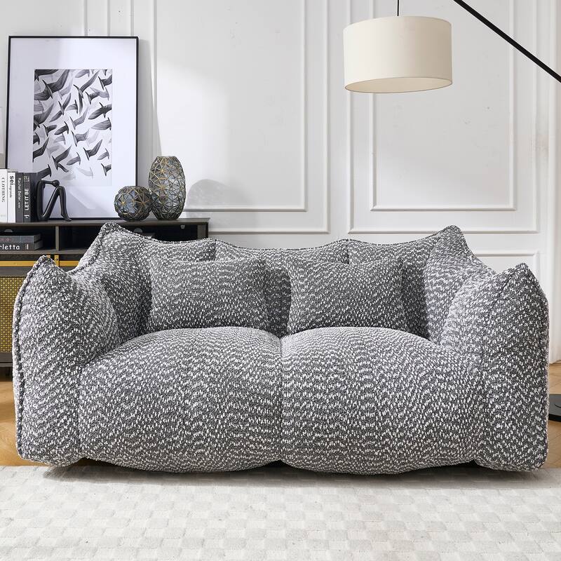 Beanbag Chair with High Resilience Foam Core. The Square Recliner Sofa Is Ideal for Family Members And Friends Engaged in Games