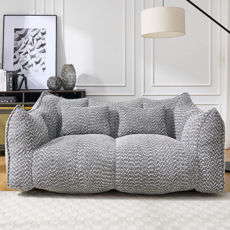 Giant Bean Bag Loveseat Sofa with Armrest for Living Room