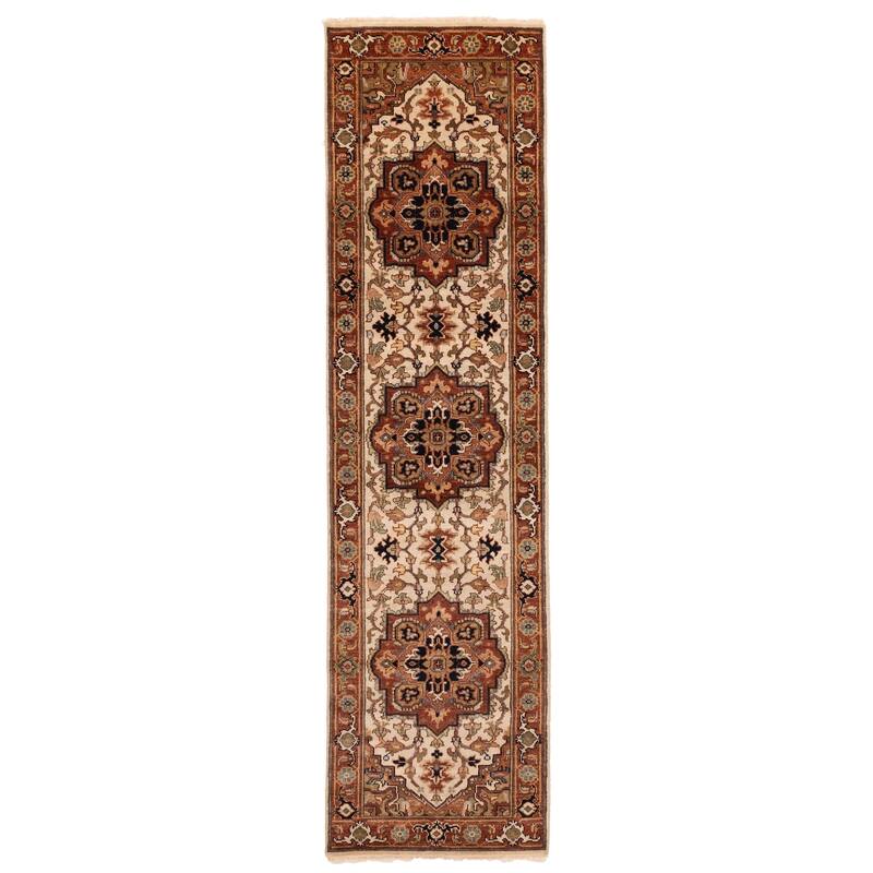 ECARPETGALLERY Hand-knotted Jules Sultane Cream Wool Rug - 2'6 x 10'0