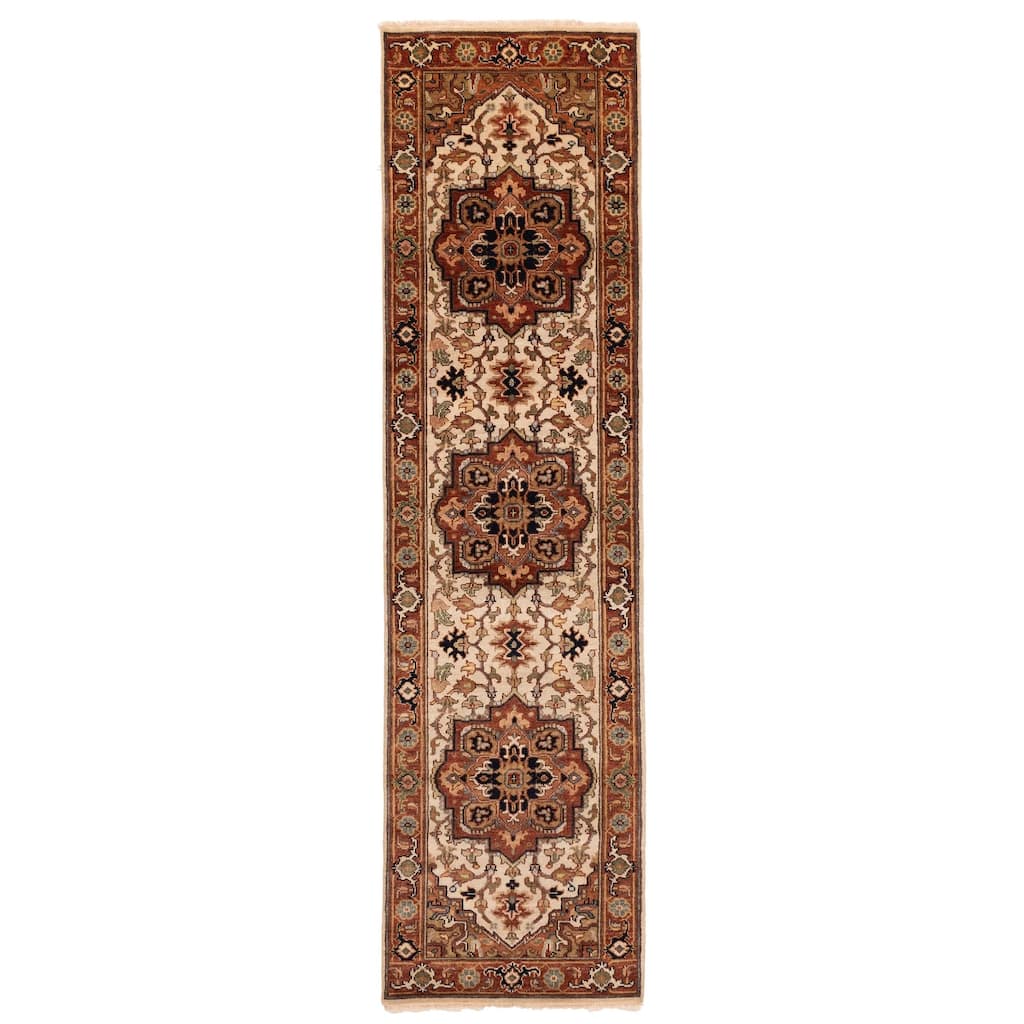 ECARPETGALLERY Hand-knotted Jules Sultane Cream Wool Rug - 2'6 x 10'0