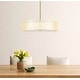 preview thumbnail 64 of 71, 3-Light 20"W Drum Fabric Semi Flush Mount Pendant Chandelier