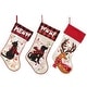 preview thumbnail 42 of 51, Glitzhome 21"L LED Embroidered Linen Reindeer Cat Dog Christmas Stockings 3 PK Reindeer & Cat & Dog