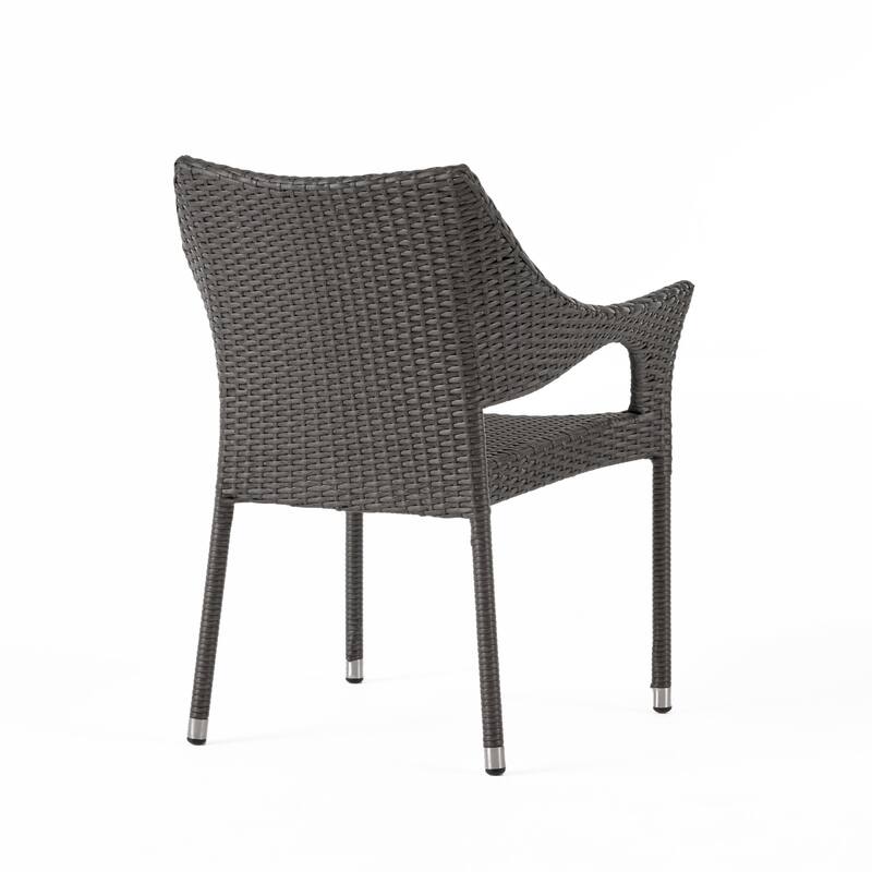 Christopher Knight Home Fletcher Outdoor 6-Piece Rectangular Acacia Wood and Wicker Dining Set