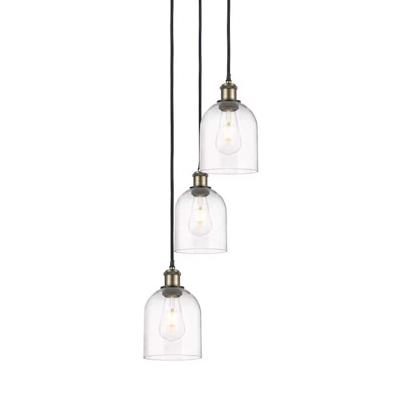 Innovations Lighting 113B-3P-30-12 Bella Pendant Bella 3 Light 12" - Black Antique Brass / Clear
